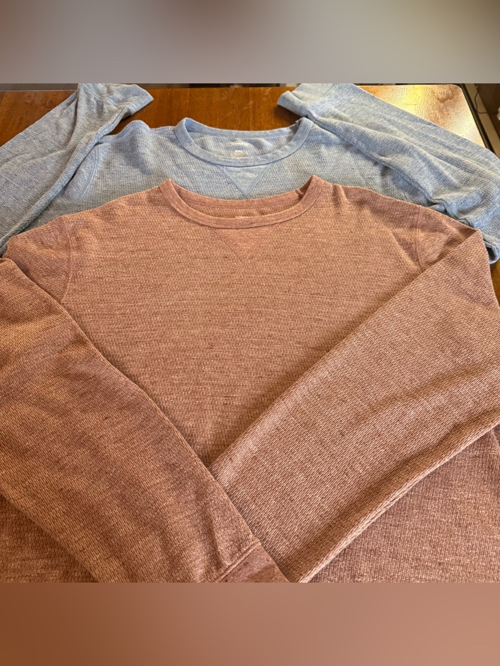 Sonoma Men’s Two Piece Thermal Shirt Bundle Waffle Knit Crew Neck